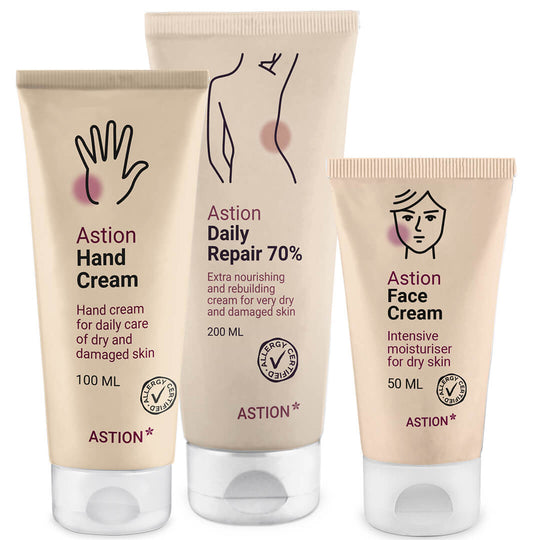 3–pack för torr hud på hela kroppen - Fuktgivande krämer för torr hud på händer, kropp och ansikte